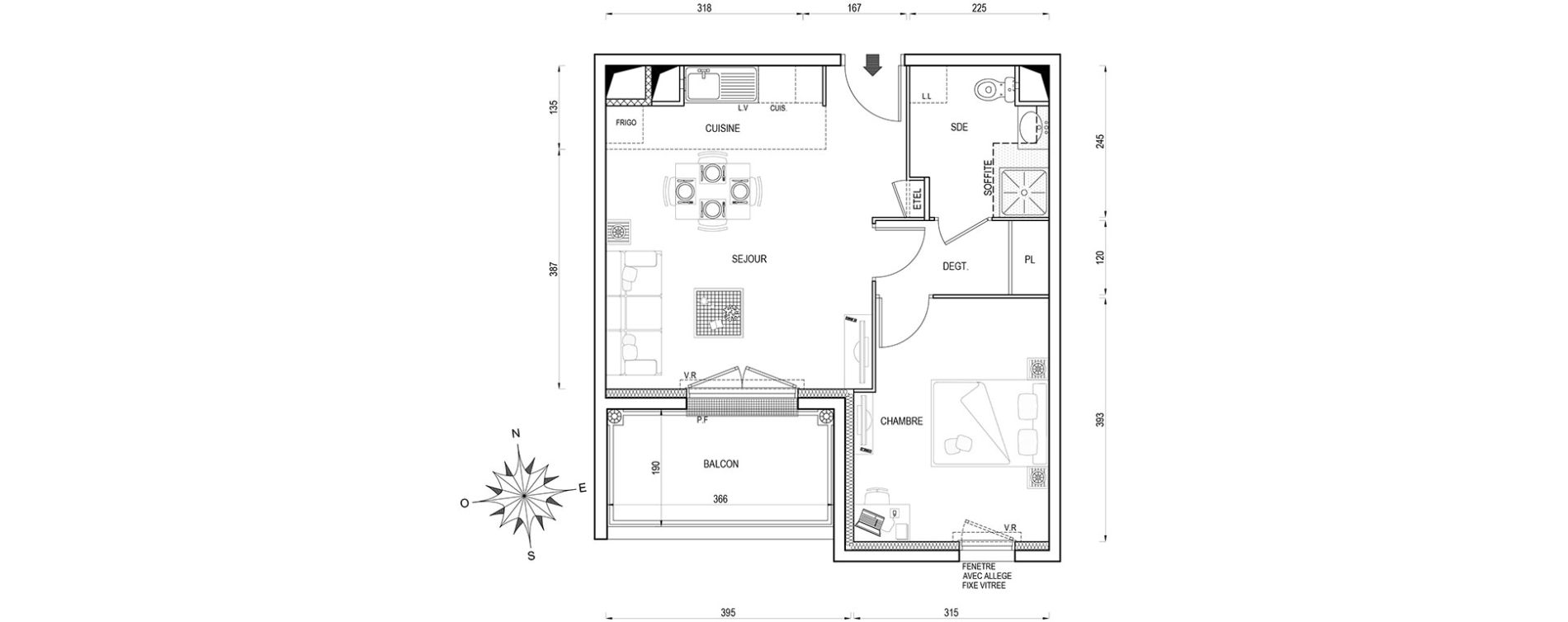 Appartement T2 de 43,10 m2 &agrave; Poissy Maurice-clerc