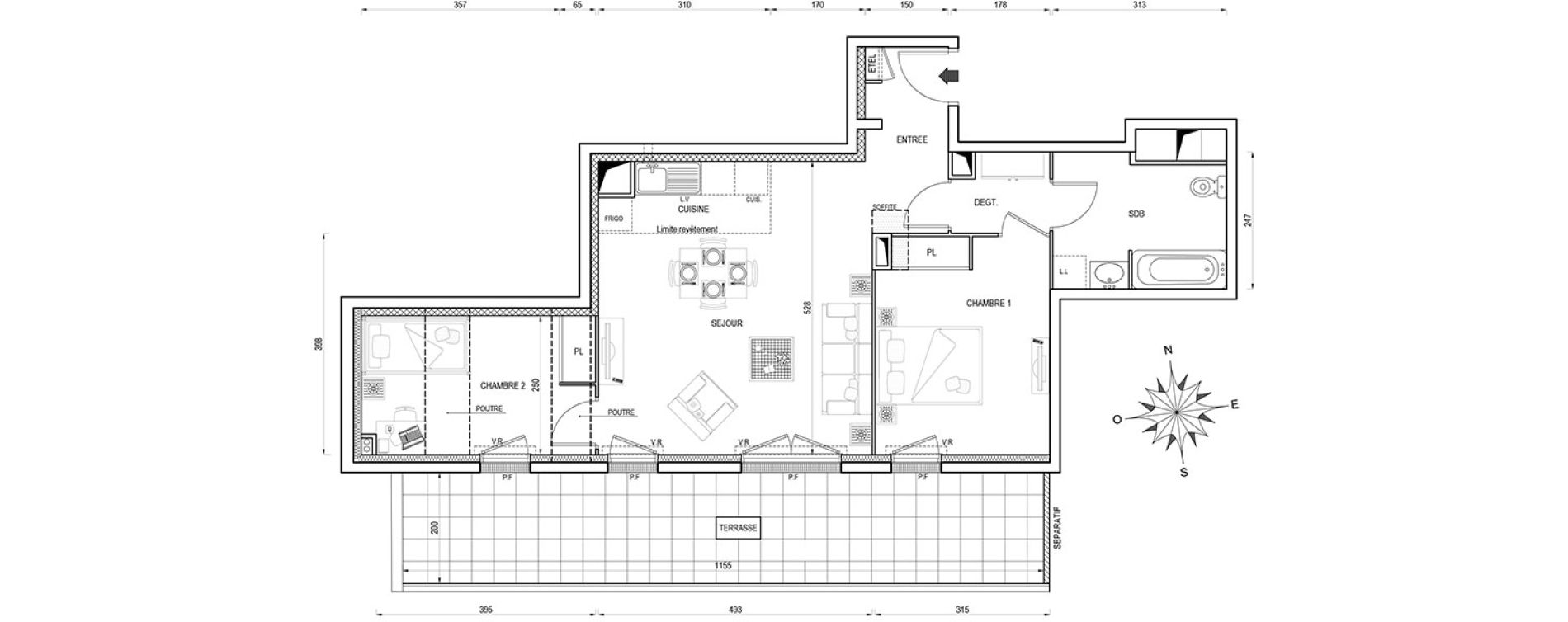 Appartement T3 de 62,00 m2 &agrave; Poissy Maurice-clerc