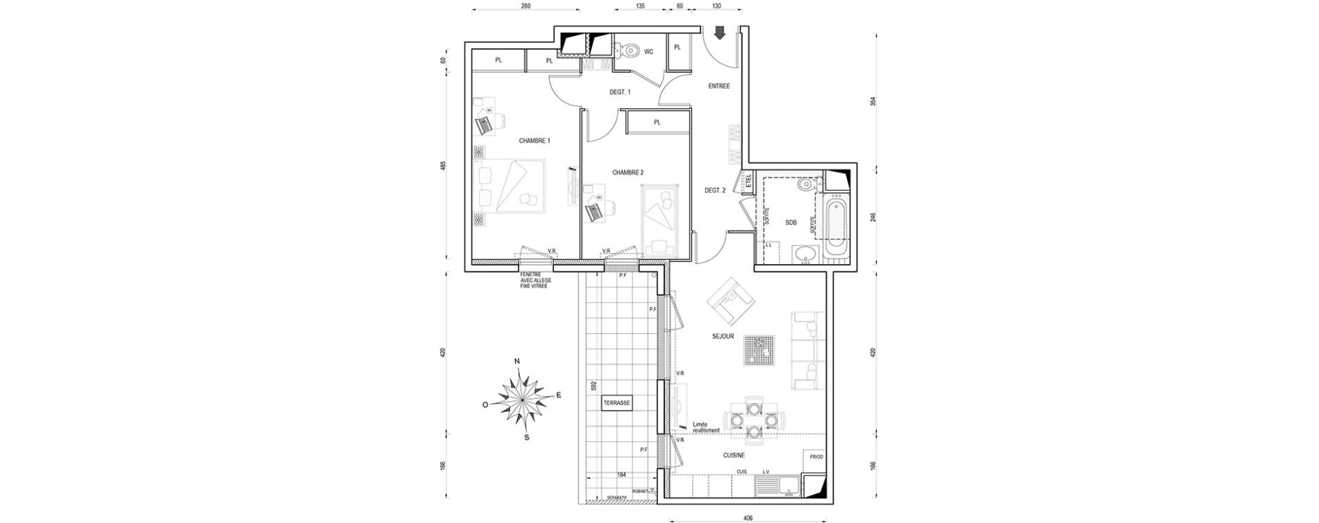 Appartement T3 de 68,10 m2 &agrave; Poissy Maurice-clerc