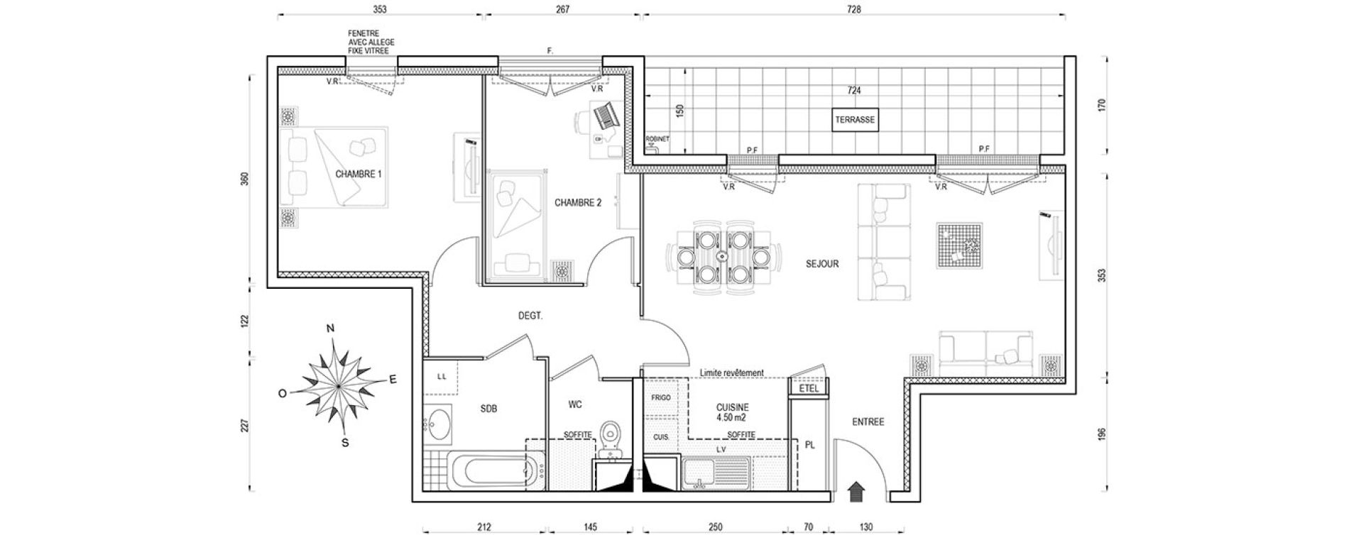 Appartement T3 de 67,20 m2 &agrave; Poissy Maurice-clerc