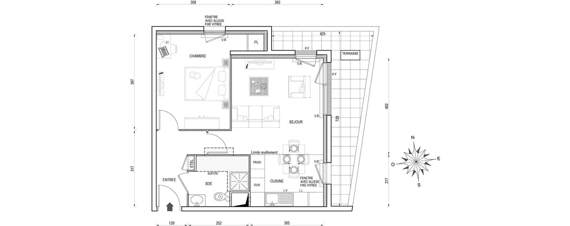 Appartement T2 de 46,10 m2 &agrave; Poissy Maurice-clerc