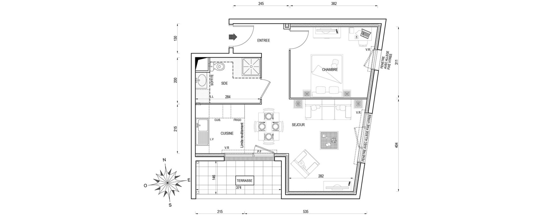 Appartement T2 de 43,70 m2 &agrave; Poissy Maurice-clerc