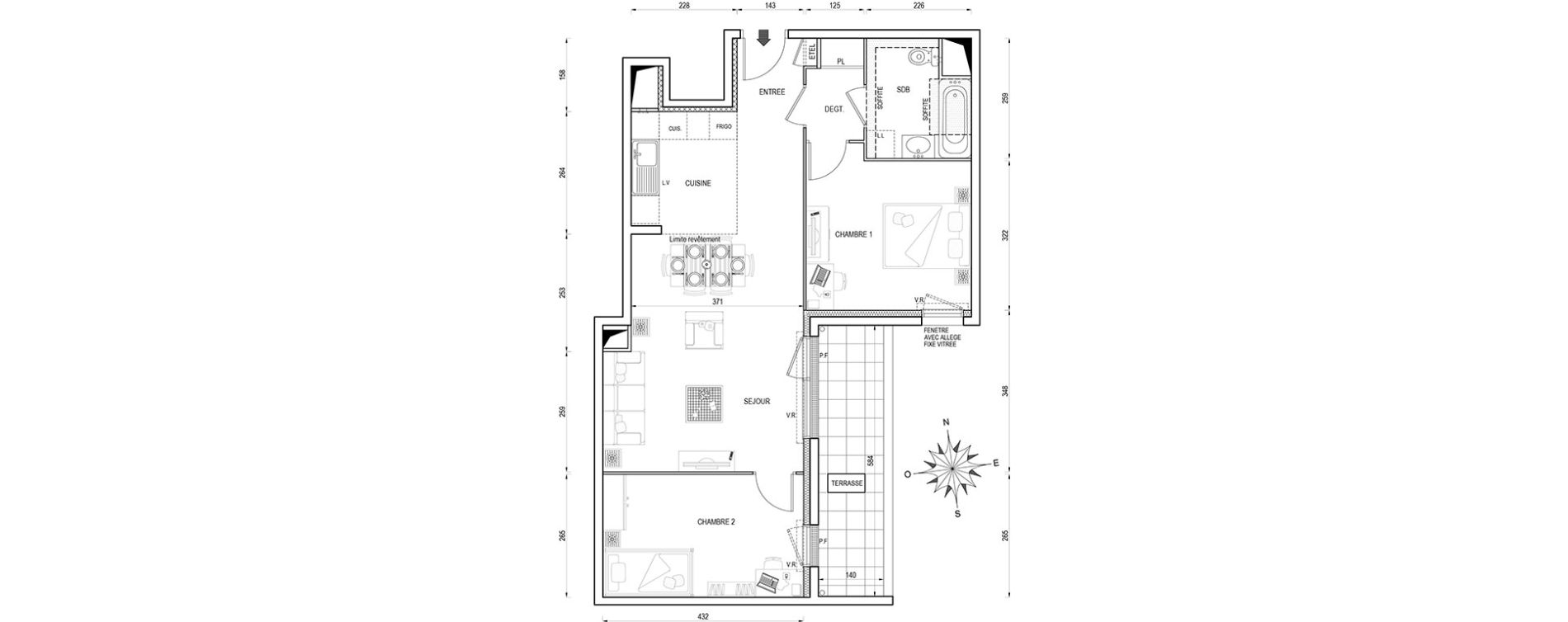 Appartement T3 de 64,20 m2 &agrave; Poissy Maurice-clerc