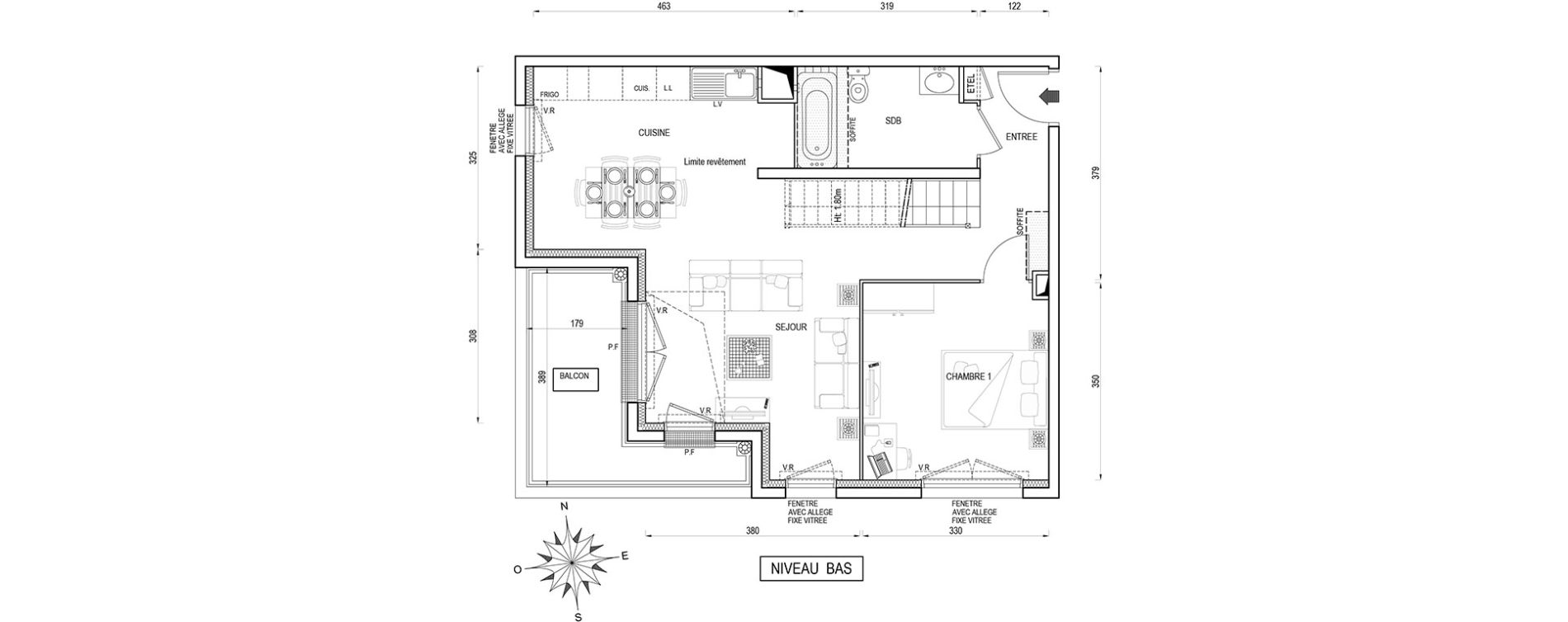 Appartement T4 de 85,30 m2 &agrave; Poissy Maurice-clerc