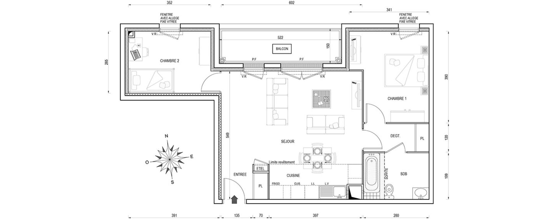 Appartement T3 de 62,80 m2 &agrave; Poissy Maurice-clerc