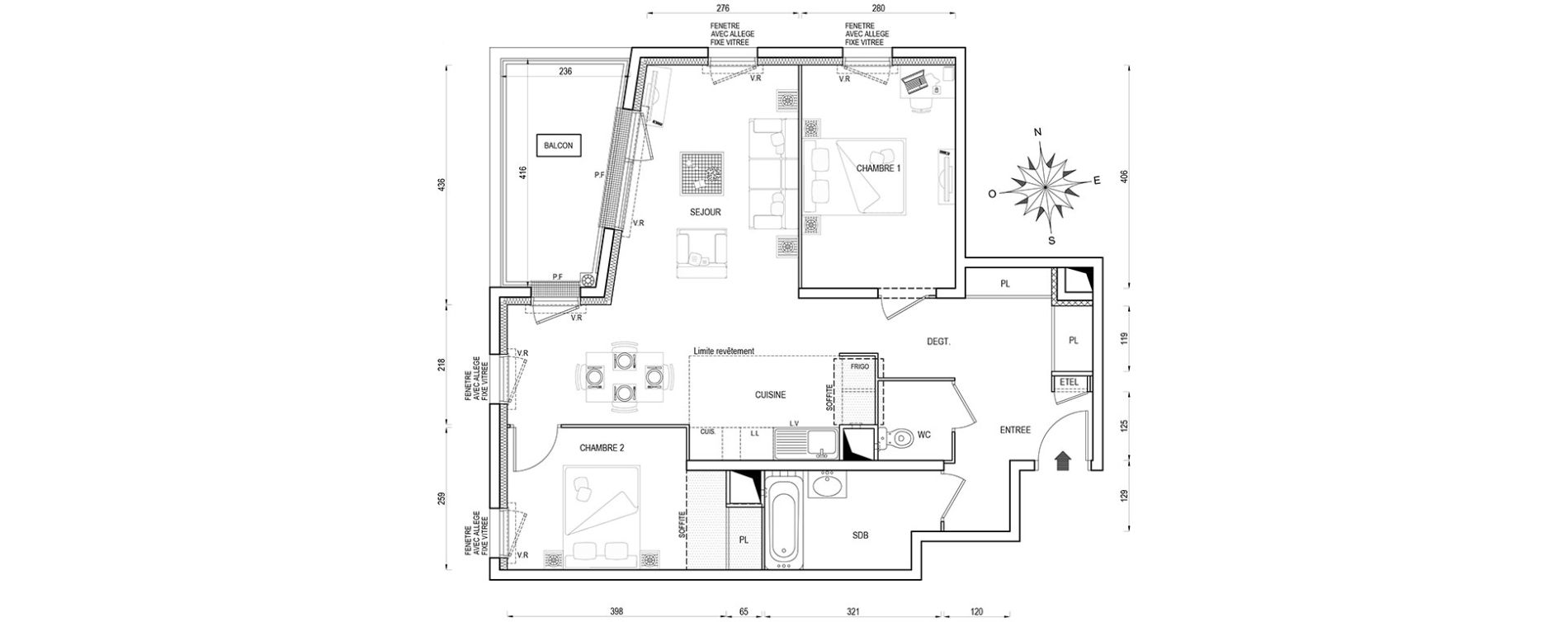 Appartement T3 de 70,50 m2 &agrave; Poissy Maurice-clerc