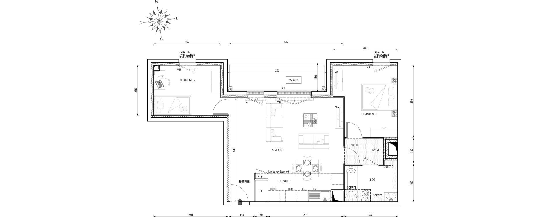 Appartement T3 de 60,80 m2 &agrave; Poissy Maurice-clerc