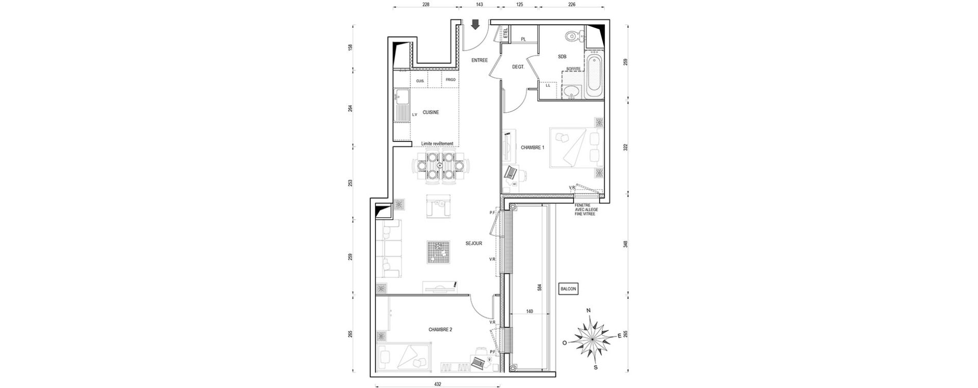 Appartement T3 de 64,20 m2 &agrave; Poissy Maurice-clerc