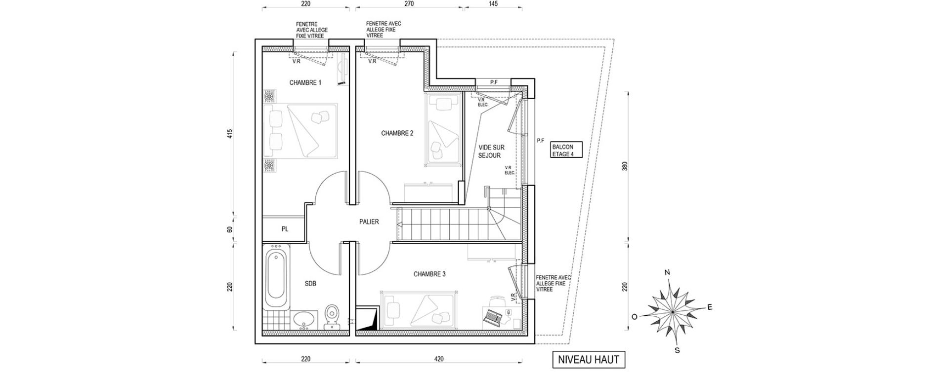 Appartement T4 de 82,30 m2 &agrave; Poissy Maurice-clerc