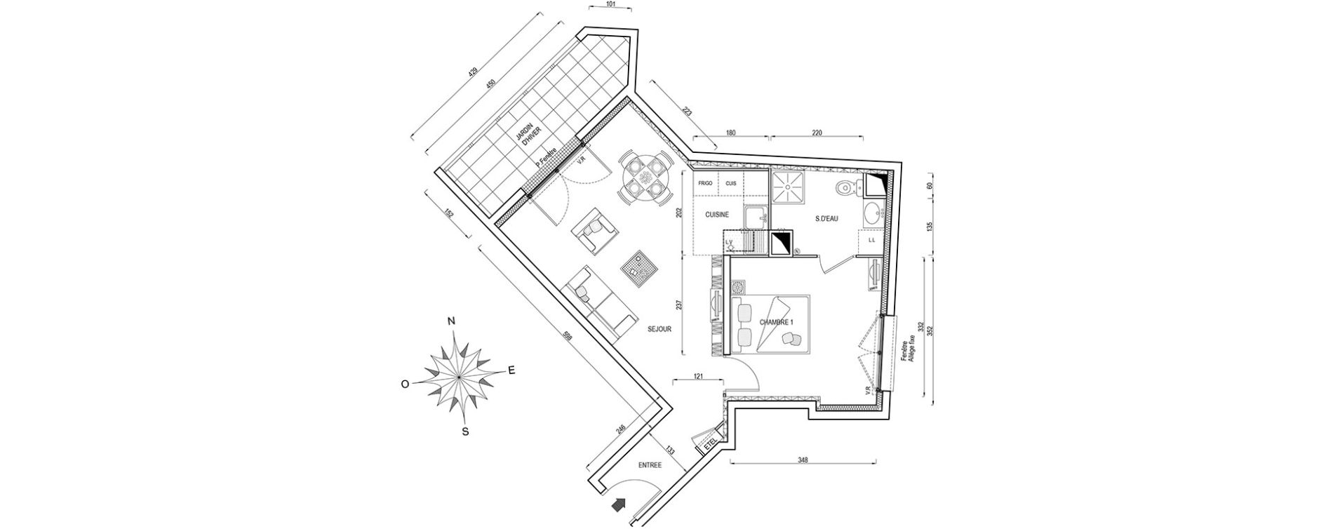 Appartement T2 de 45,80 m2 &agrave; Poissy Maurice-clerc
