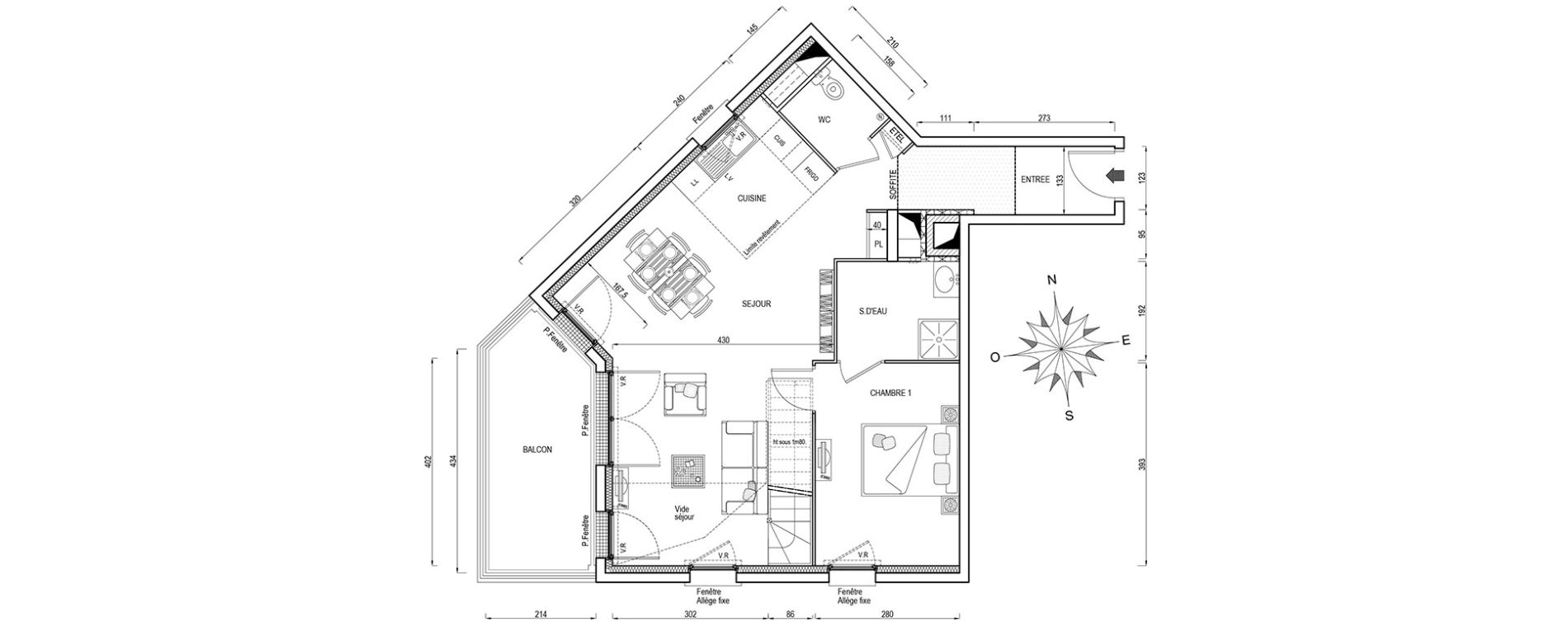 Appartement T5 de 99,80 m2 &agrave; Poissy Maurice-clerc