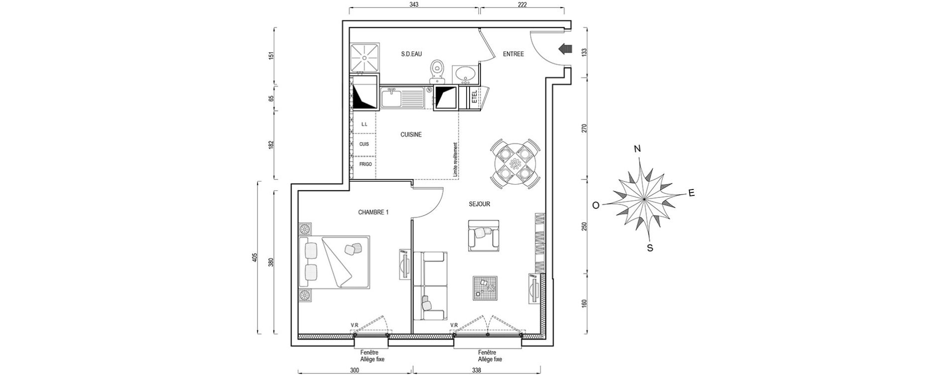 Appartement T2 de 45,60 m2 &agrave; Poissy Maurice-clerc