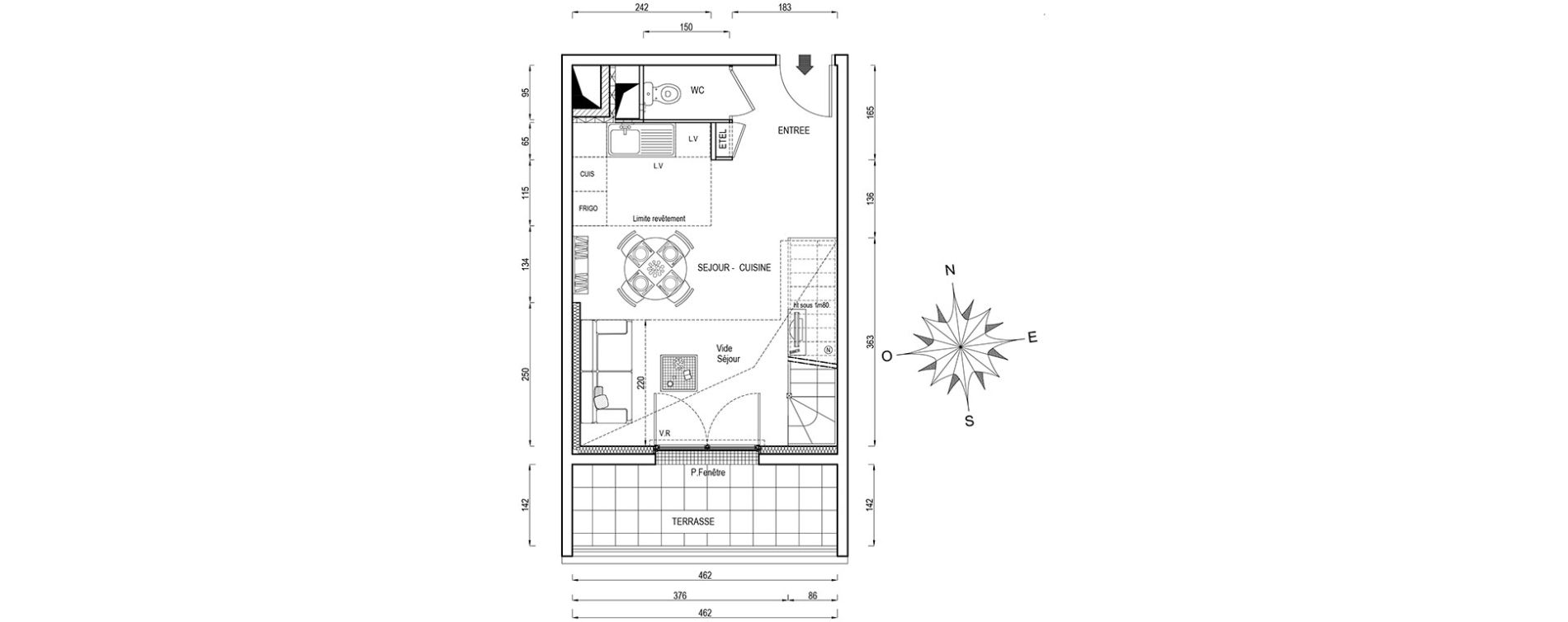 Appartement T2 de 43,60 m2 &agrave; Poissy Maurice-clerc