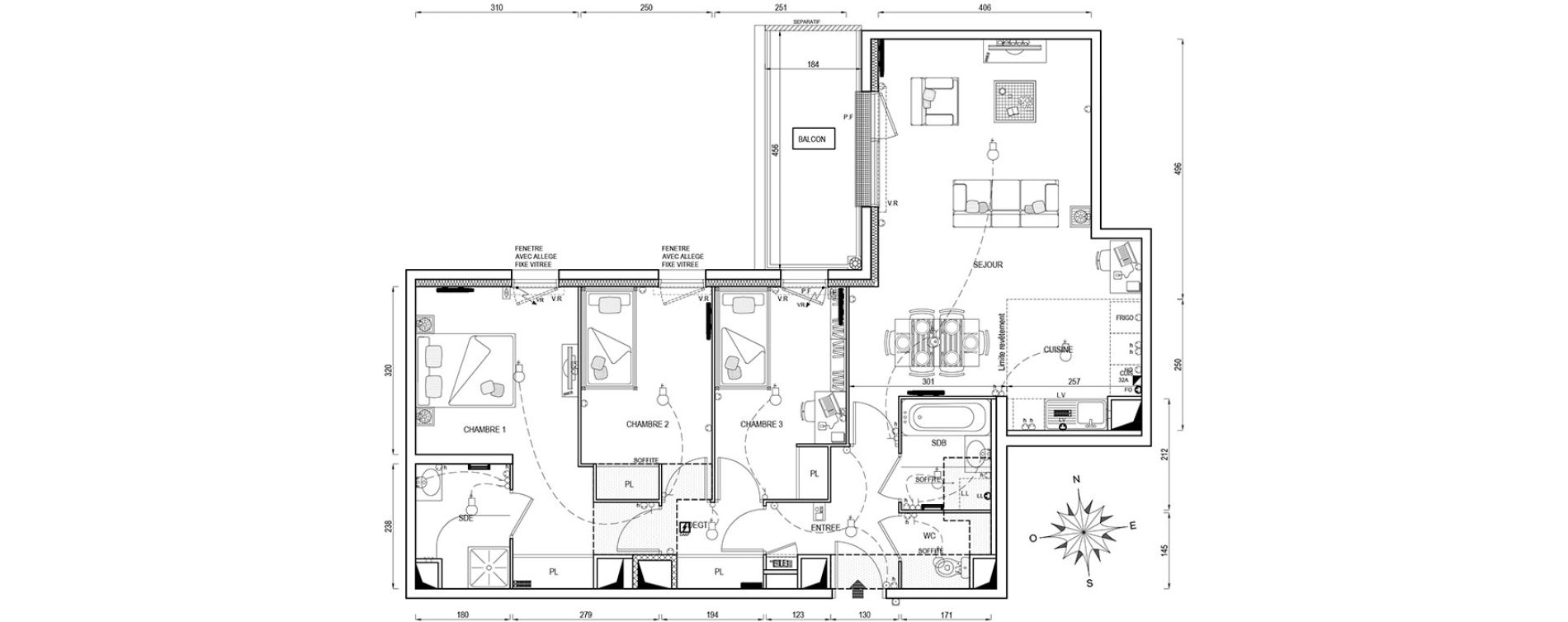 Appartement T4 de 86,60 m2 &agrave; Poissy Maurice-clerc