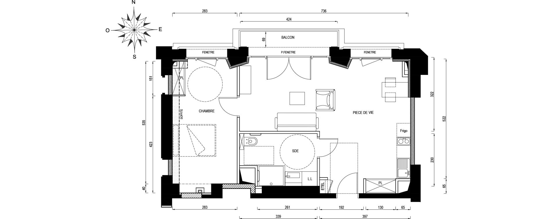 Appartement T2 de 55,50 m2 &agrave; Poissy Centre