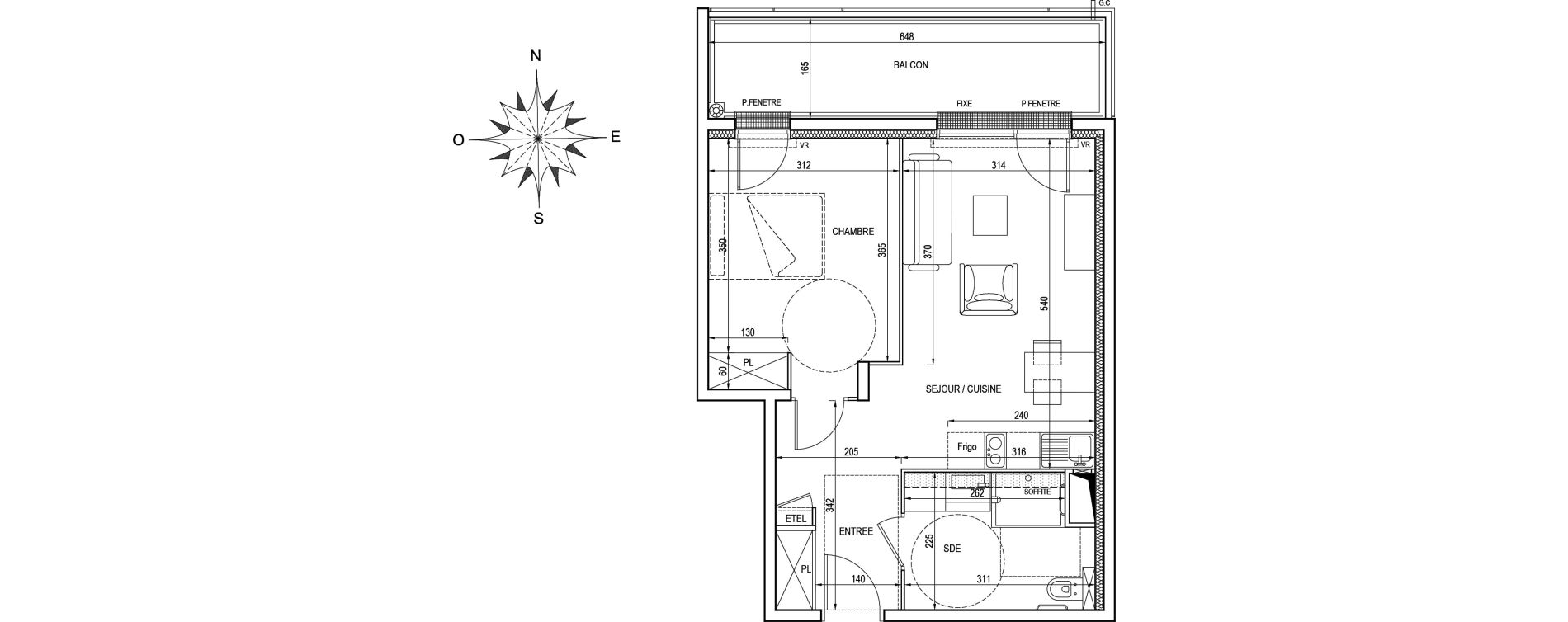 Appartement T2 de 43,60 m2 &agrave; Poissy Centre