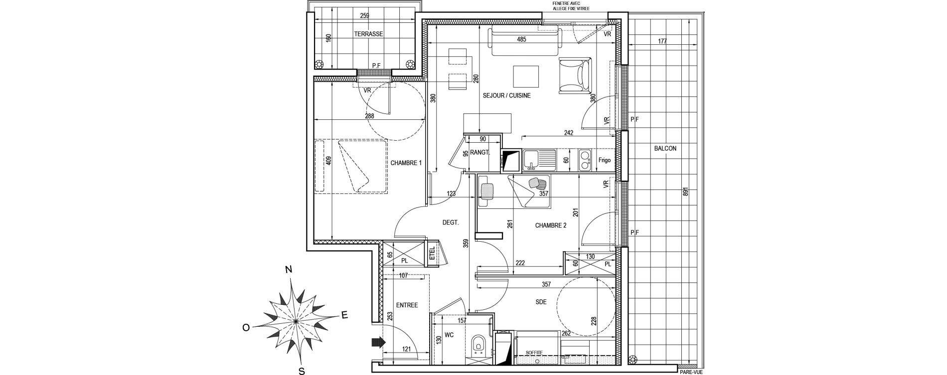 Appartement T3 de 56,40 m2 &agrave; Poissy Centre
