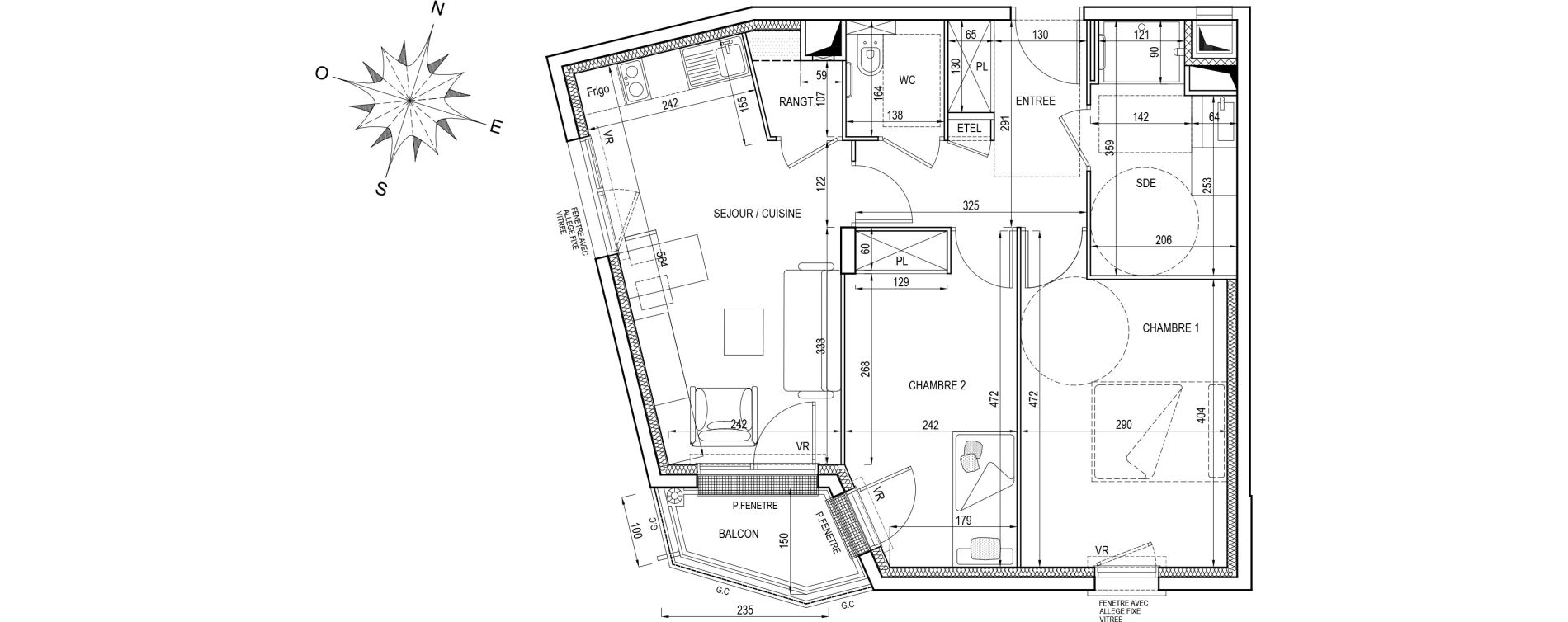 Appartement T3 de 57,80 m2 &agrave; Poissy Centre