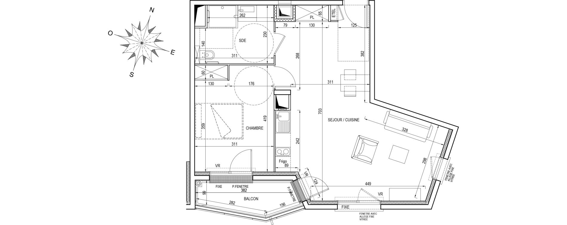 Appartement T2 de 55,30 m2 &agrave; Poissy Centre