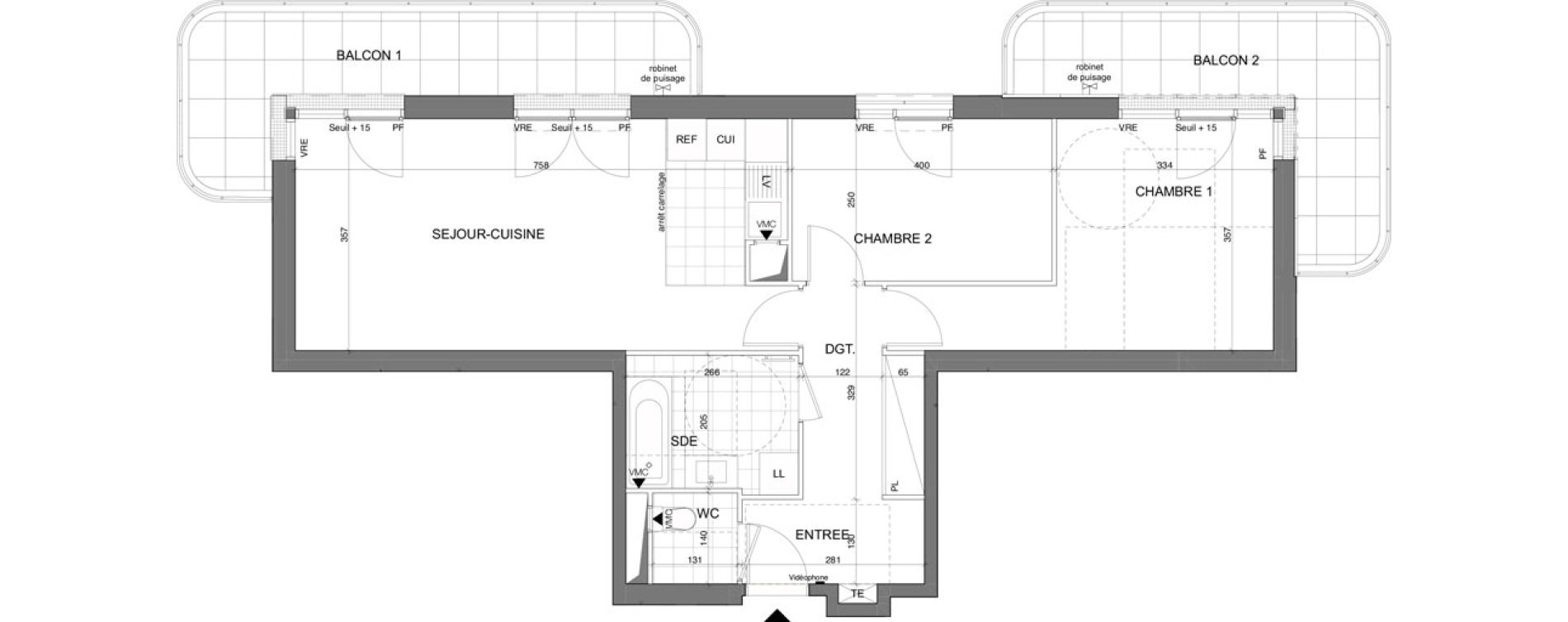 Appartement T3 de 68,10 m2 &agrave; Poissy La saint-louis