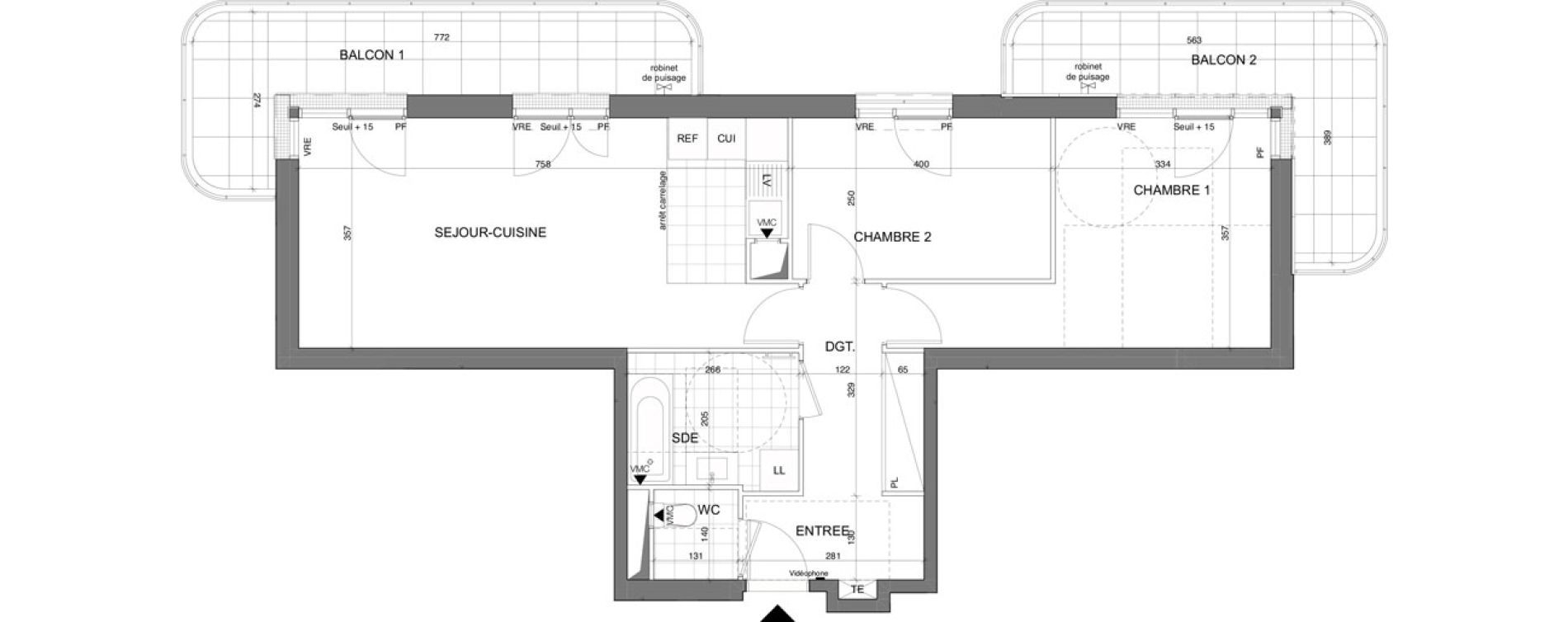 Appartement T3 de 68,10 m2 &agrave; Poissy La saint-louis