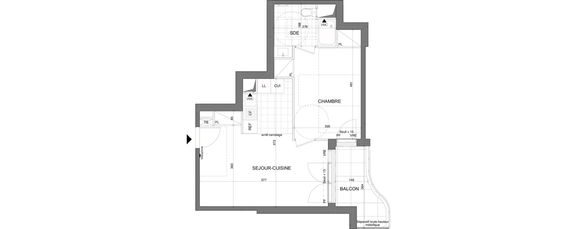 Appartement T2 de 44,10 m2 &agrave; Poissy La saint-louis