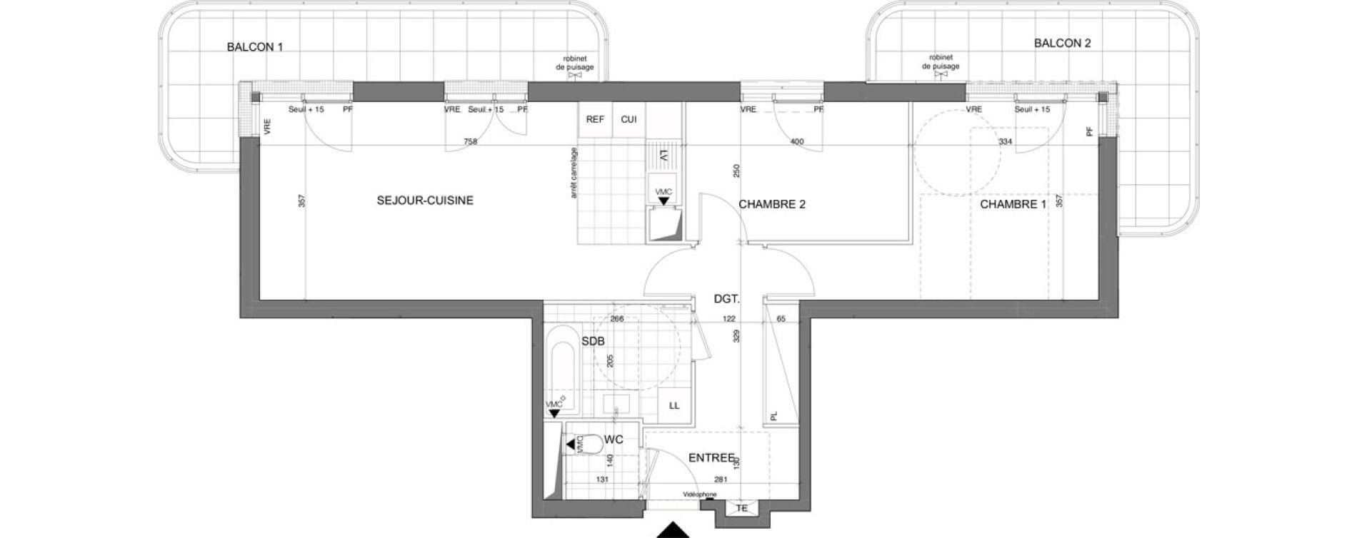 Appartement T3 de 68,10 m2 &agrave; Poissy La saint-louis