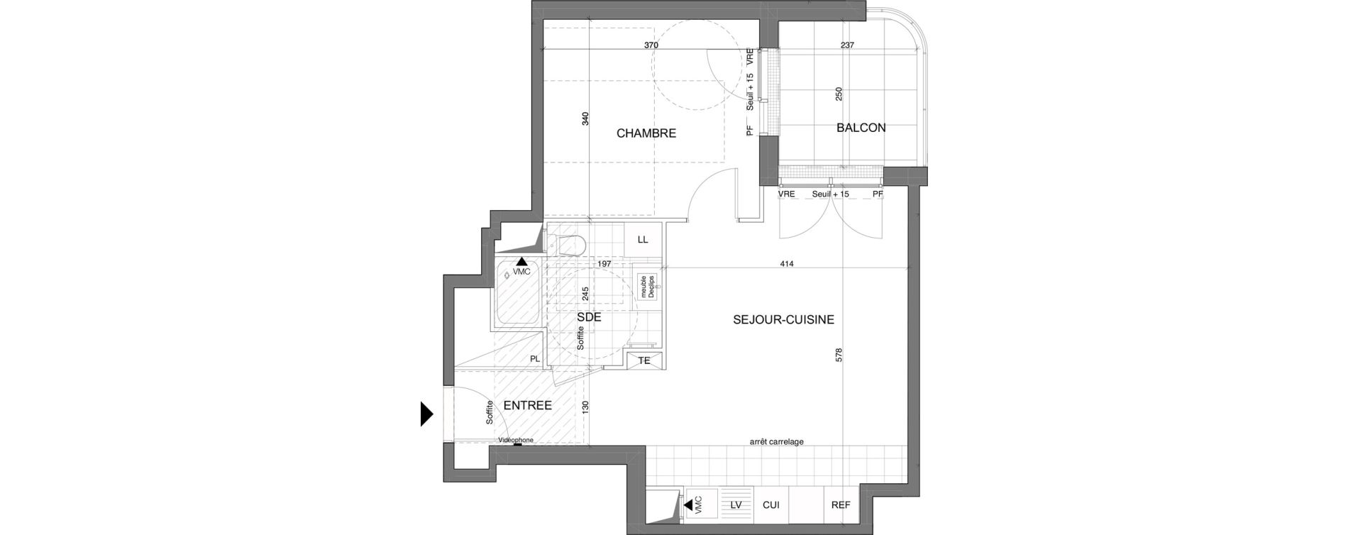 Appartement T2 de 47,20 m2 &agrave; Poissy La saint-louis