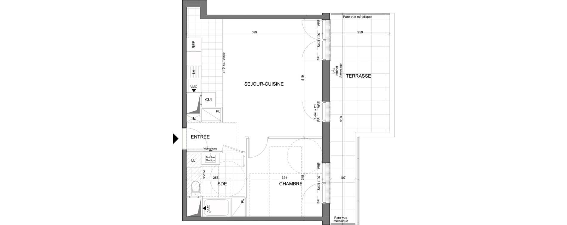 Appartement T2 de 50,40 m2 &agrave; Poissy La saint-louis