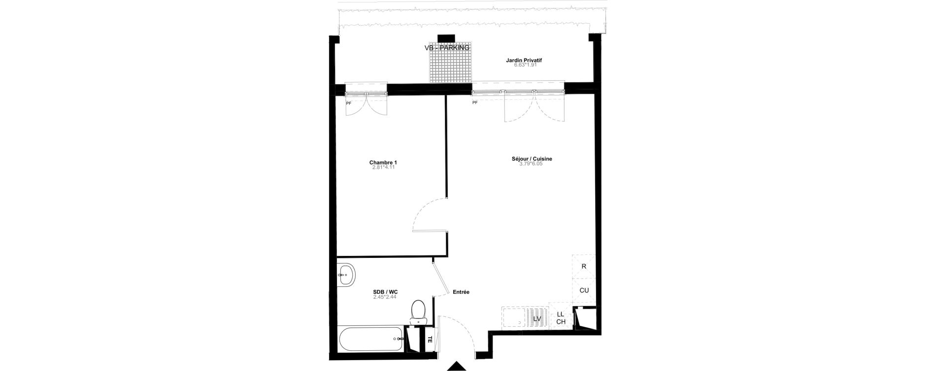 Appartement T2 de 40,51 m2 &agrave; Poissy Saint-barth&eacute;lemy - corneille