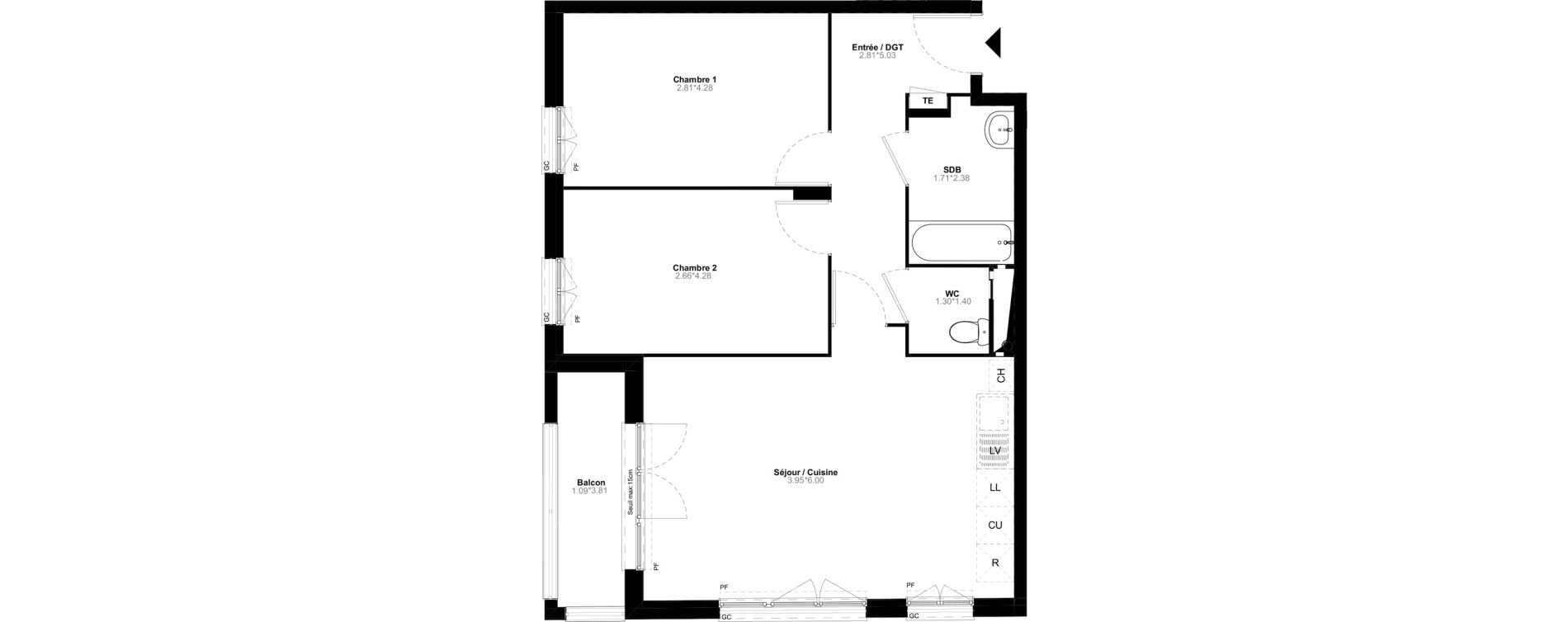 Appartement T3 de 60,99 m2 &agrave; Poissy Saint-barth&eacute;lemy - corneille