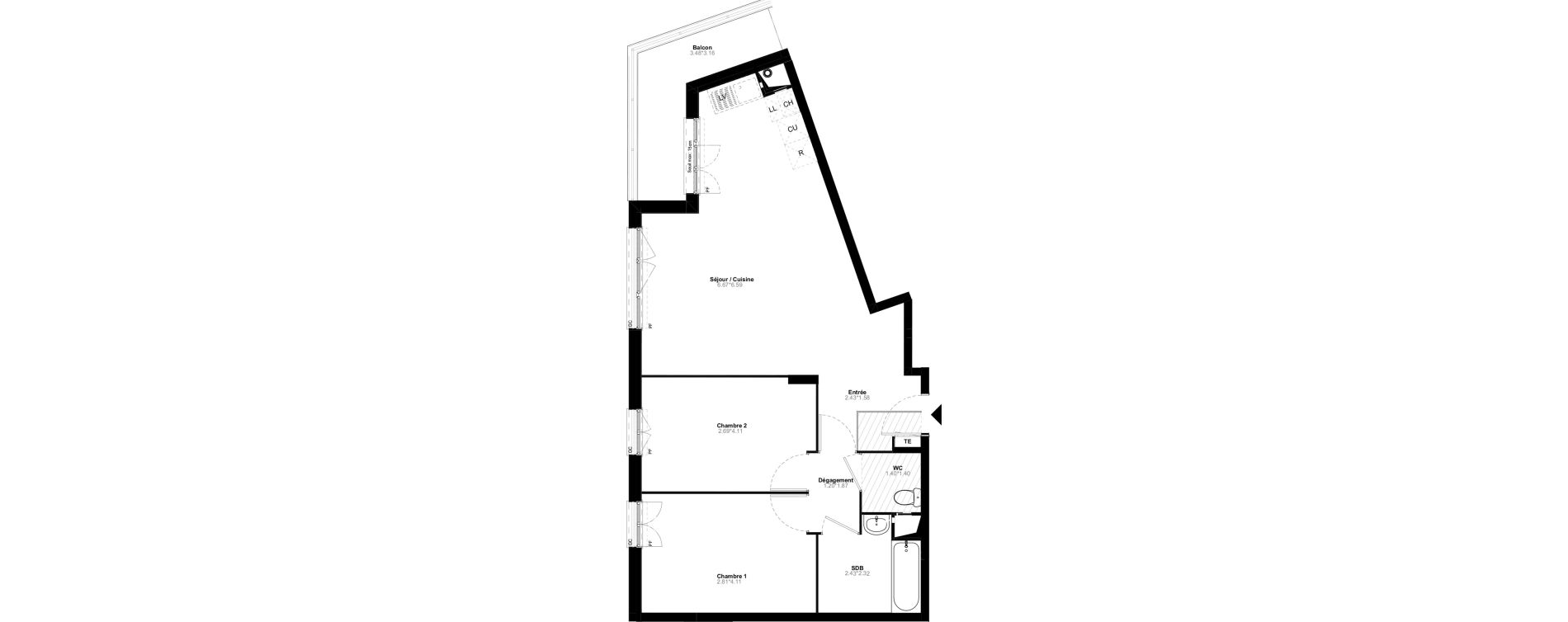 Appartement T3 de 64,10 m2 &agrave; Poissy Saint-barth&eacute;lemy - corneille