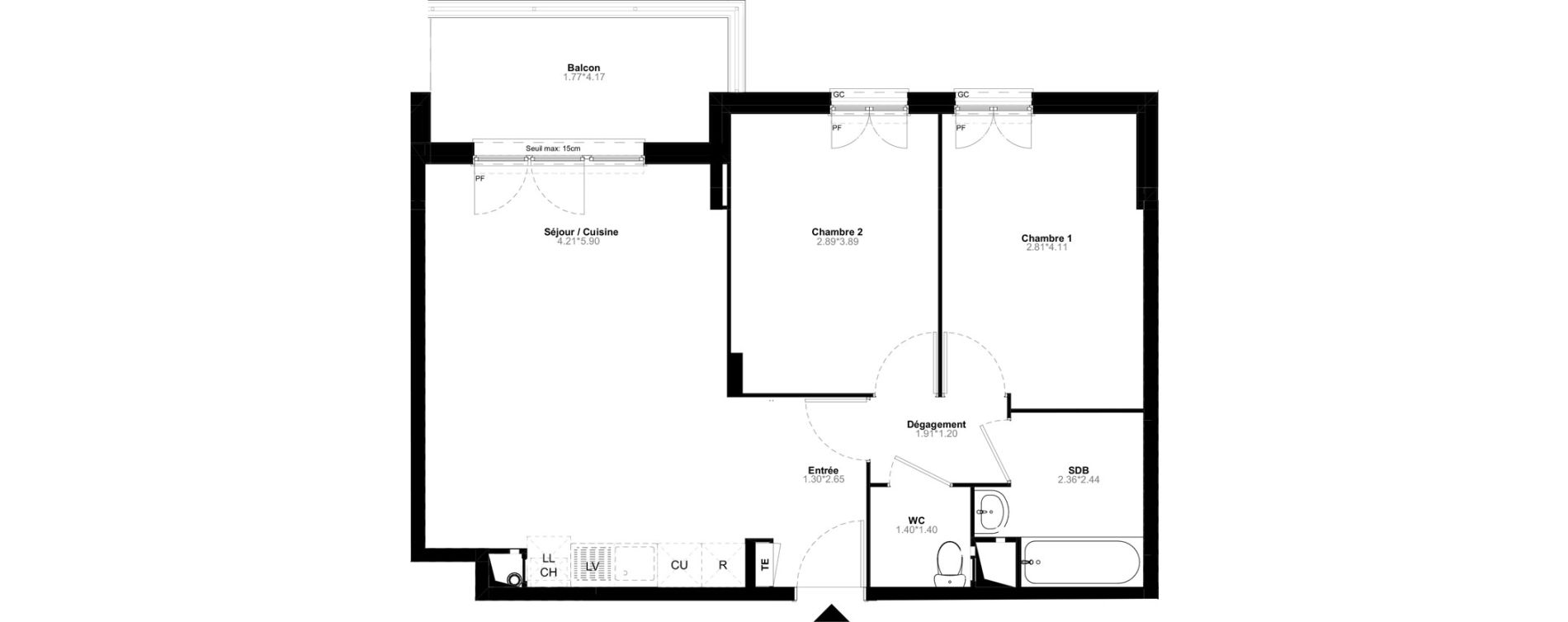 Appartement T3 de 60,53 m2 &agrave; Poissy Saint-barth&eacute;lemy - corneille