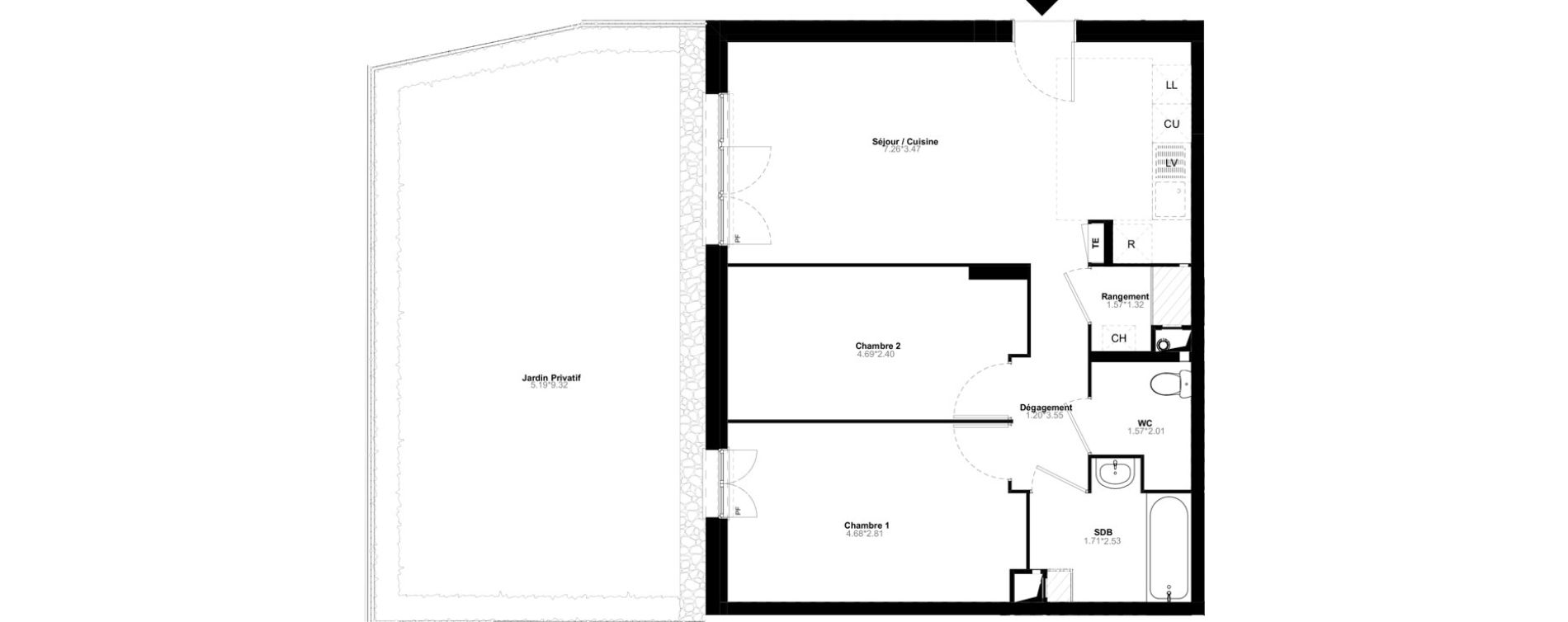 Appartement T3 de 61,36 m2 &agrave; Poissy Saint-barth&eacute;lemy - corneille