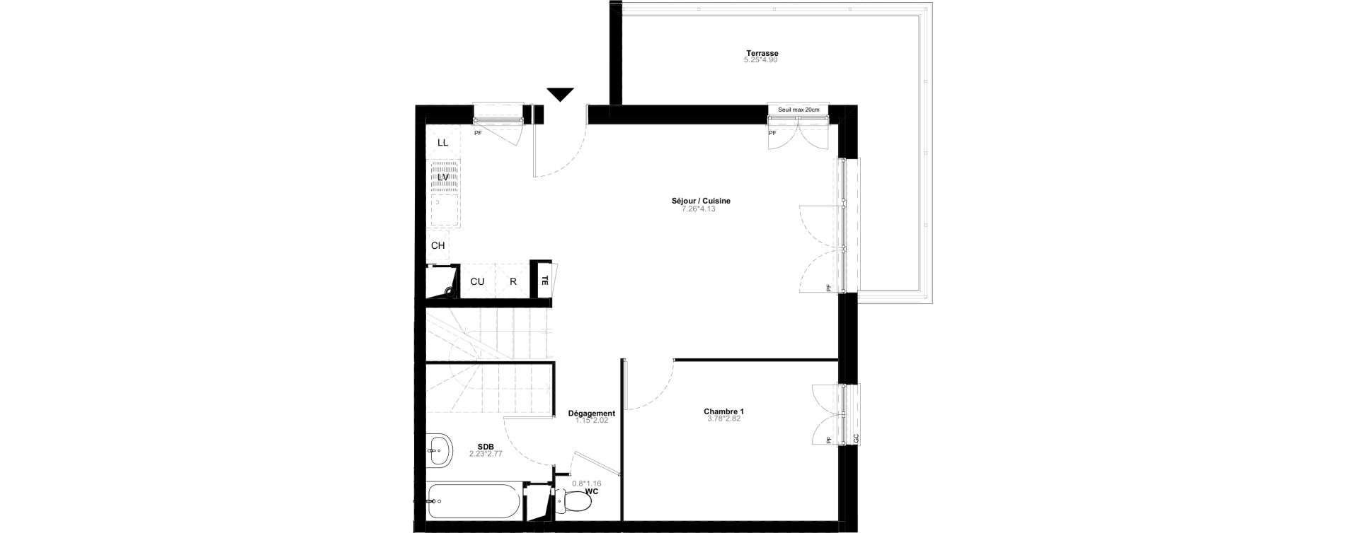 Duplex T5 de 90,80 m2 &agrave; Poissy Saint-barth&eacute;lemy - corneille