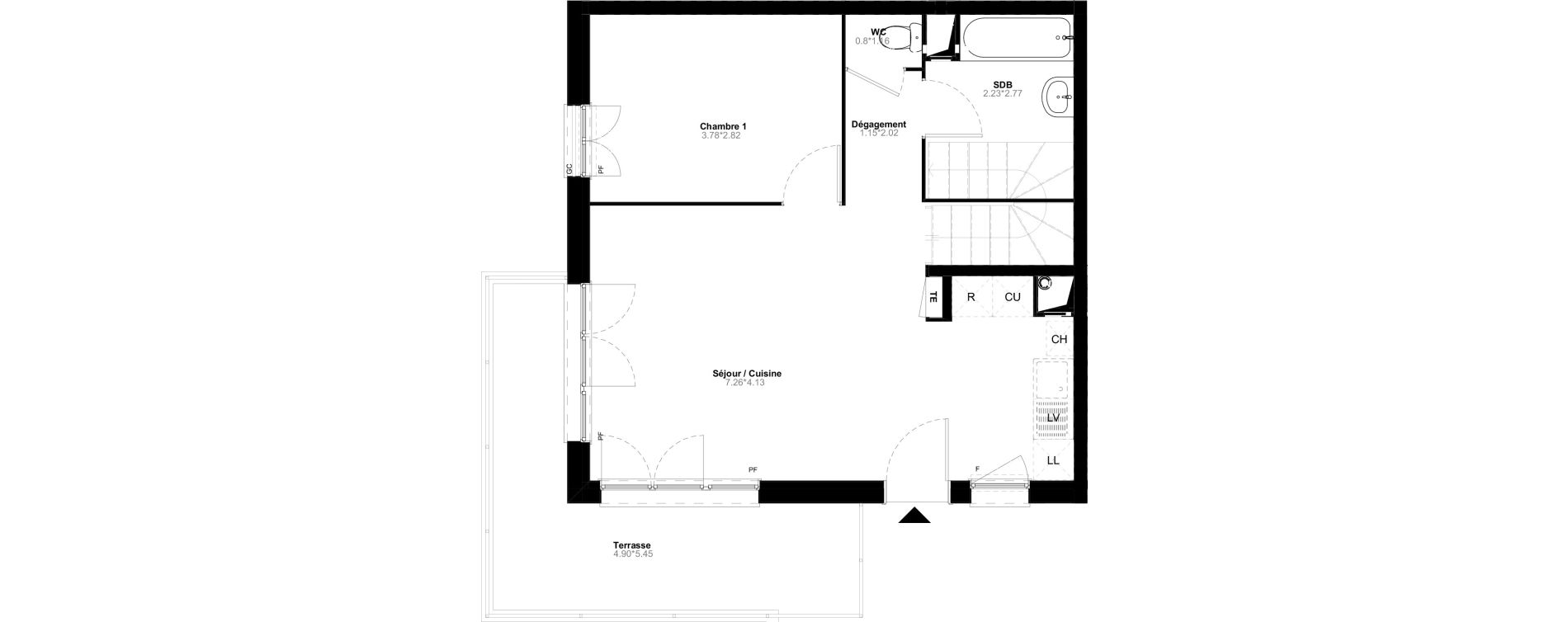 Duplex T5 de 90,80 m2 &agrave; Poissy Saint-barth&eacute;lemy - corneille