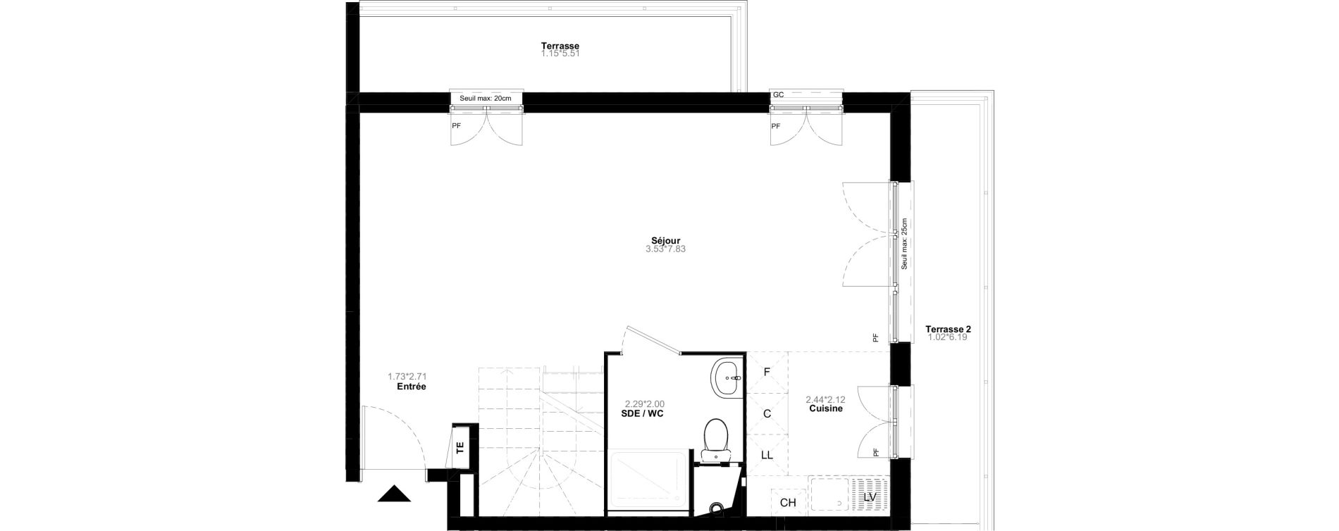 Duplex T4 de 80,12 m2 &agrave; Poissy Saint-barth&eacute;lemy - corneille