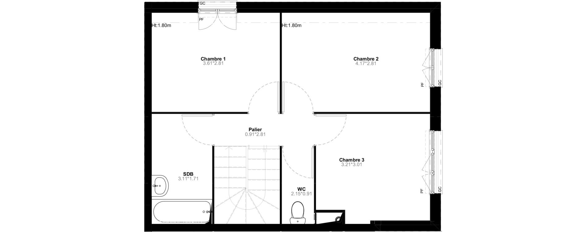 Duplex T4 de 80,12 m2 &agrave; Poissy Saint-barth&eacute;lemy - corneille