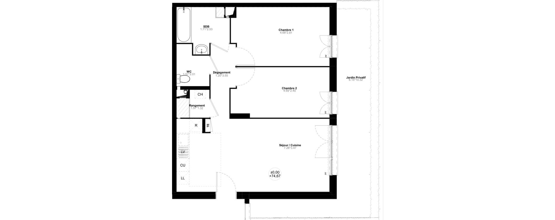 Appartement T3 de 61,36 m2 &agrave; Poissy Saint-barth&eacute;lemy - corneille