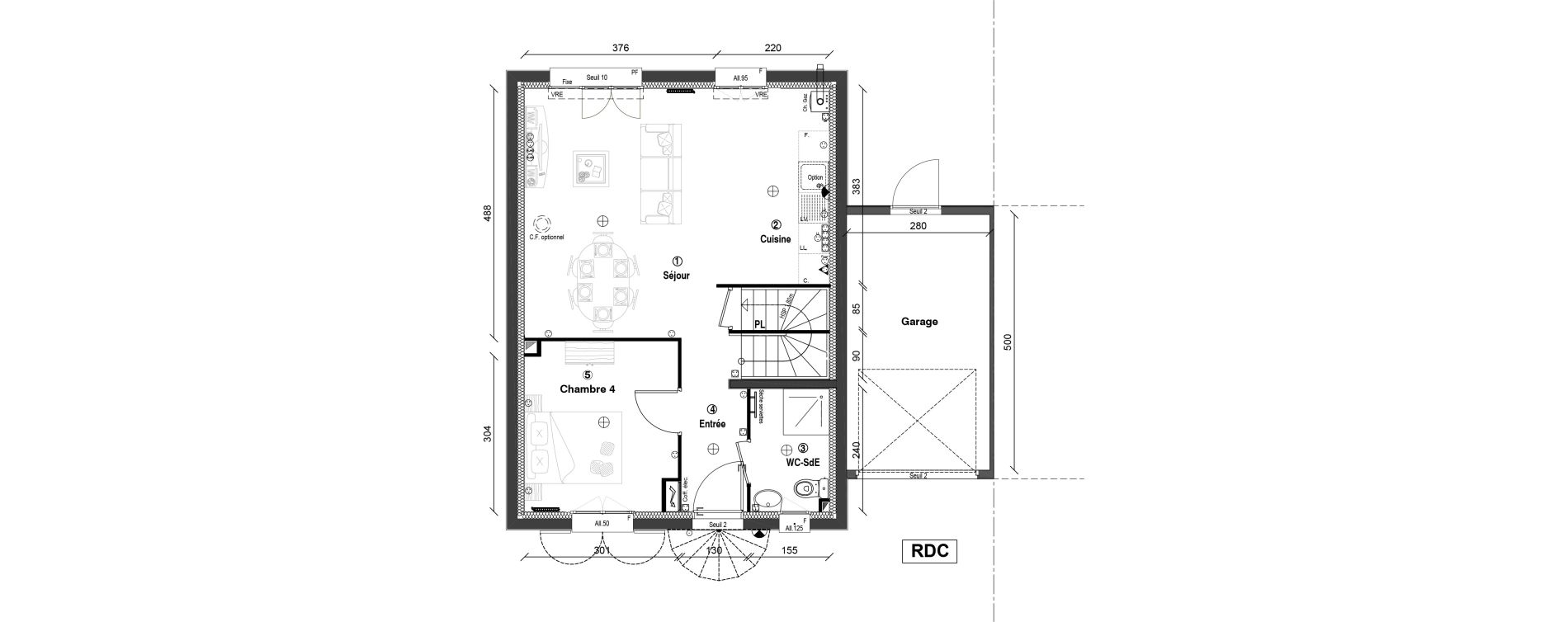 Maison T5 de 90,30 m2 &agrave; Porcheville Centre