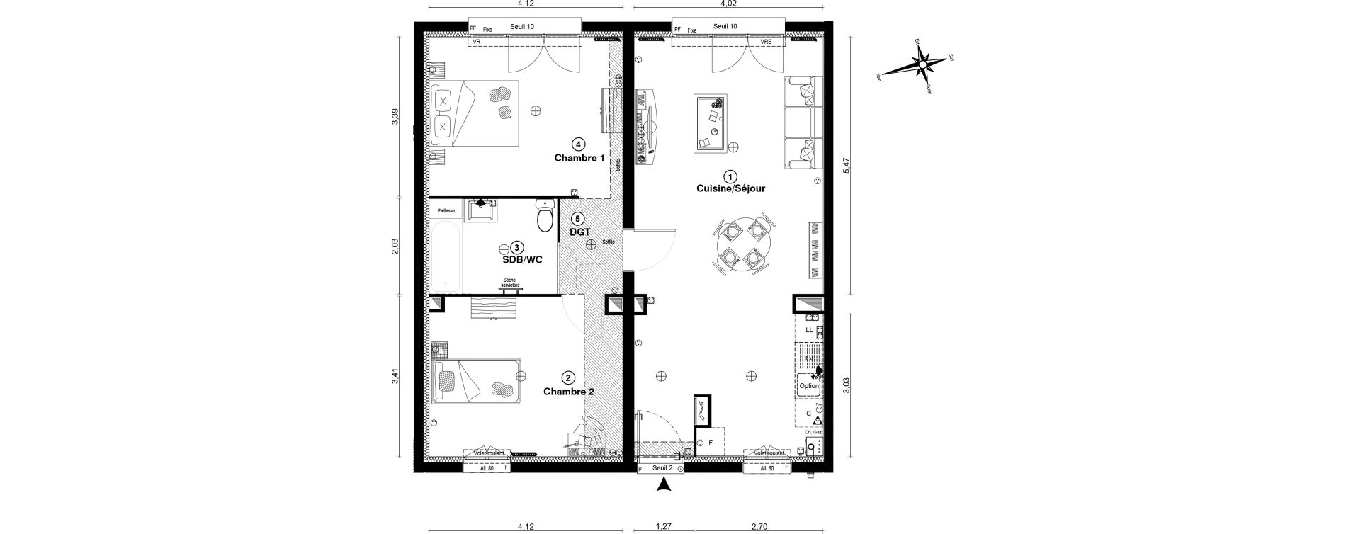 Appartement T3 de 71,20 m2 &agrave; Porcheville Centre