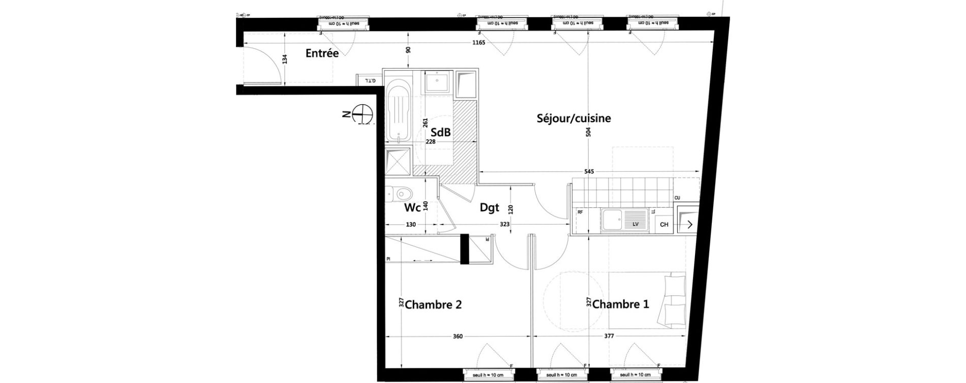 Appartement T3 de 66,95 m2 &agrave; Rambouillet Centre