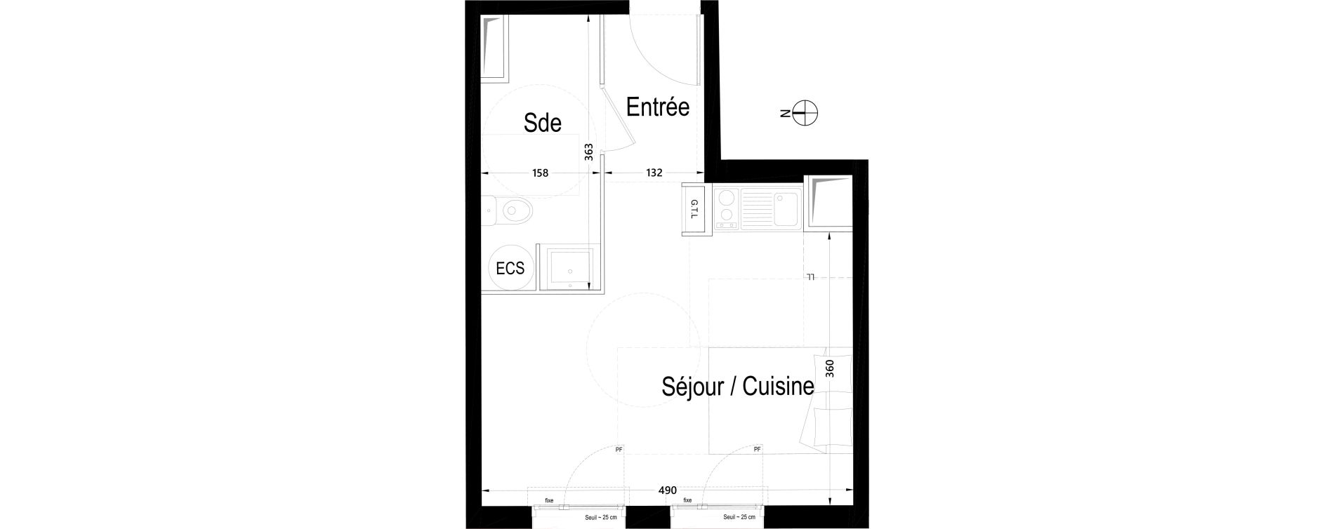 Appartement T1 de 26,02 m2 &agrave; Rambouillet Centre