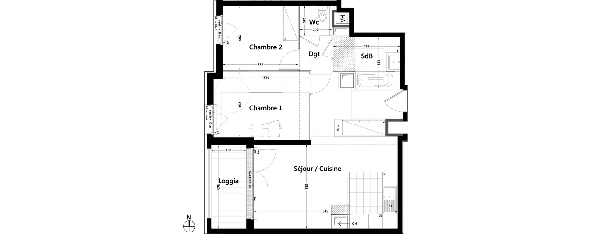 Appartement T3 de 61,78 m2 &agrave; Rambouillet Centre