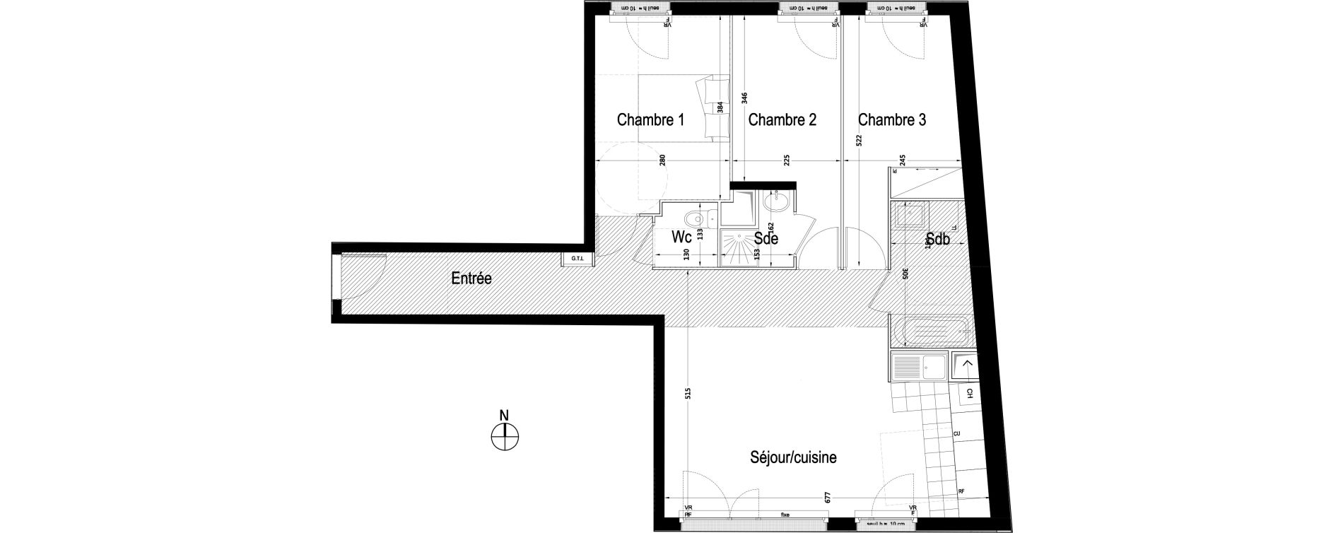 Appartement T4 de 79,19 m2 &agrave; Rambouillet Centre