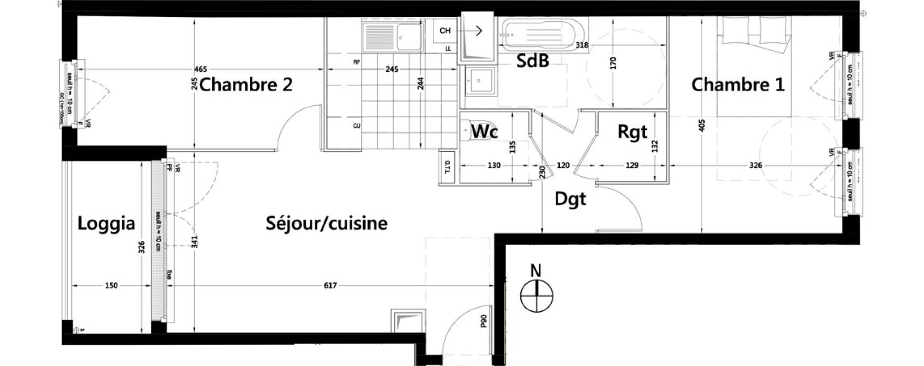 Appartement T3 de 65,85 m2 &agrave; Rambouillet Centre