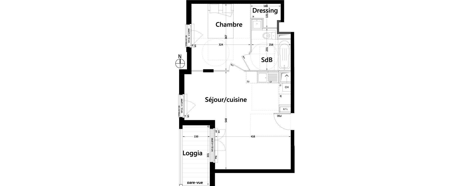 Appartement T2 de 44,50 m2 &agrave; Rambouillet Centre