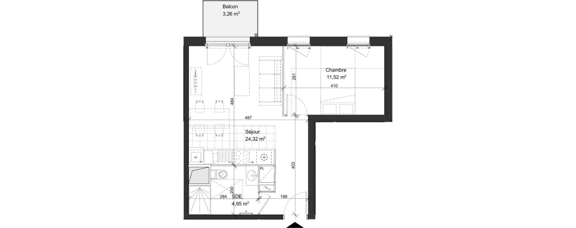 Appartement T2 de 40,79 m2 &agrave; Rambouillet Centre