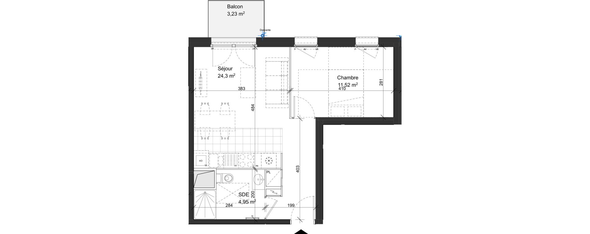 Appartement T2 de 40,77 m2 &agrave; Rambouillet Centre