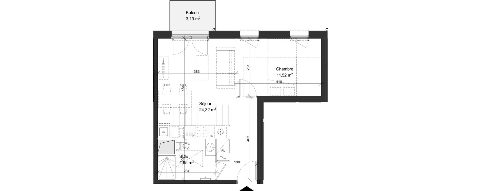 Appartement T2 de 40,79 m2 &agrave; Rambouillet Centre